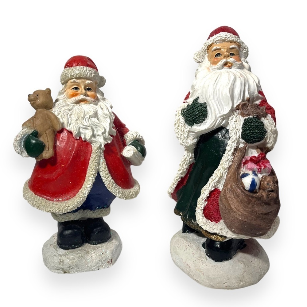 Santa Resin Figurines Lot of 2‎ Father Christmas Greenbrier International Decor
